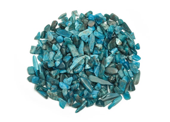 Blue Apatite Chips – Gemstone Chips – Crystal Semi Tumbled Chips - Bulk Crystal - 7-15mm - Cp1133