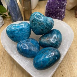 Shop Tumbled Apatite Crystals & Pocket Stones! Blue Apatite Hearts Tumbled Stone Gift Bag | Natural genuine stones & crystals in various shapes & sizes. Buy raw cut, tumbled, or polished gemstones for making jewelry or crystal healing energy vibration raising reiki stones. #crystals #gemstones #crystalhealing #crystalsandgemstones #energyhealing #affiliate #ad