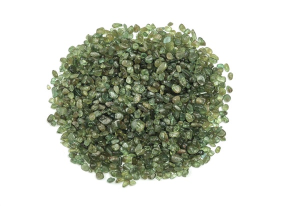 Green Apatite Chips – Gemstone Chips – Crystal Semi Tumbled Chips - Bulk Crystal - 2-6mm  - Cp1068