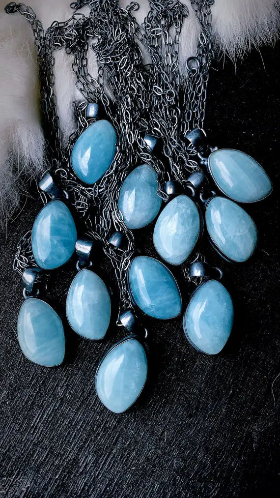 Aquamarine Necklace, March Birthstone, Blue Stone Necklace, Birthstone Necklace, Gift For Her, Boho Necklace