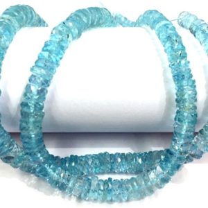 AAA QUALITY~Great Luster Aquamarine Faceted Tyre Shape Beads Aquamarine Heishi Cut Beads Aquamarine Gemstone Beads Aquamarine Necklace. | Natural genuine other-shape Gemstone beads for beading and jewelry making.  #jewelry #beads #beadedjewelry #diyjewelry #jewelrymaking #beadstore #beading #affiliate #ad