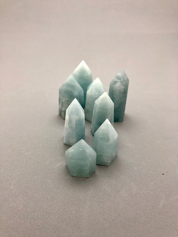 Aquamarine Crystal Mini Point Throat Chakra Water Magic Witch Altar Crystal Grids March Birthstone Metaphysical Crystal Gift Idea For Her