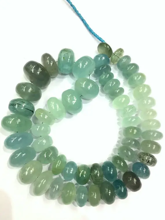 Antique Aquamarine~~super Rare~~natural Big Size Aquamarine Smooth Rondelle Beads 13-18.mm Aquamarine Gemstone Beads Superb Quality Beads
