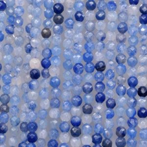 Shop Aventurine Faceted Beads! Natural Blue Aventurine Loose Beads Faceted Round Shape 4mm | Natural genuine faceted Aventurine beads for beading and jewelry making.  #jewelry #beads #beadedjewelry #diyjewelry #jewelrymaking #beadstore #beading #affiliate #ad