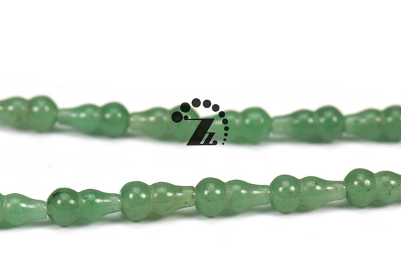 Green Aventurine,15" Full Strand Natural Green Aventurine, Smooth Gourd Beads,green Beads,beautiful Beads,8x15-16mm