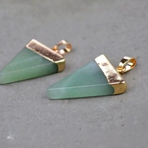 Aventurine Pendant Triangle Aventurine Crystal Pendant Necklace Charm Bulk Wholesale | Natural genuine Aventurine pendants. Buy crystal jewelry, handmade handcrafted artisan jewelry for women.  Unique handmade gift ideas. #jewelry #beadedpendants #beadedjewelry #gift #shopping #handmadejewelry #fashion #style #product #pendants #affiliate #ad