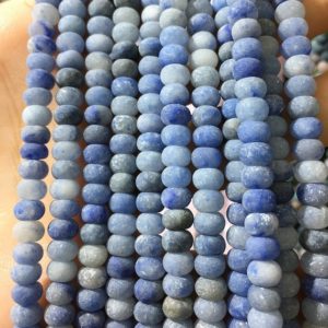 Shop Aventurine Rondelle Beads! Blue Aventurine Matte Beads, Natural Gemstone Beads, Rondelle Stone Beads 4x6mm 5x8mm 15'' | Natural genuine rondelle Aventurine beads for beading and jewelry making.  #jewelry #beads #beadedjewelry #diyjewelry #jewelrymaking #beadstore #beading #affiliate #ad