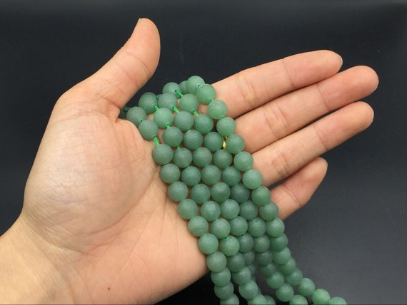 Matte Aventurine Beads Frosted Round Green Aventurine Beads Natural Gemstone Beads 8mm Beads Beading Supplies Jewelry Making 15.5" Strand