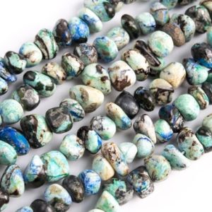Shop Azurite Chip & Nugget Beads! Genuine Natural Multicolor Azurite Malachite Quartz Loose Beads Grade A Pebble Chips Shape 6-8mm | Natural genuine chip Azurite beads for beading and jewelry making.  #jewelry #beads #beadedjewelry #diyjewelry #jewelrymaking #beadstore #beading #affiliate #ad
