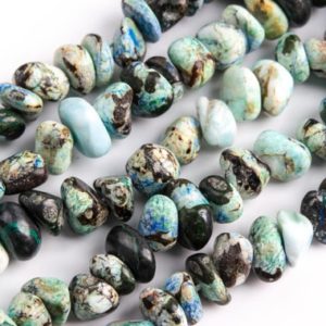 Shop Azurite Chip & Nugget Beads! Genuine Natural Multicolor Azurite Malachite Quartz Grade A Pebble Chips Shape 7-9mm | Natural genuine chip Azurite beads for beading and jewelry making.  #jewelry #beads #beadedjewelry #diyjewelry #jewelrymaking #beadstore #beading #affiliate #ad