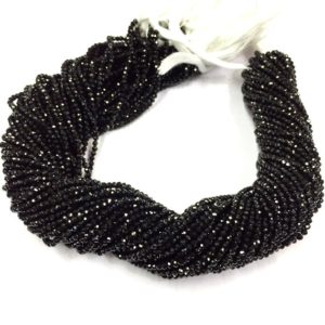 Shop Black Tourmaline Faceted Beads! AAA QUALITY–Natural Black Tourmaline Faceted Rondelle Beads 2.MM Micro Cut Tourmaline Gemstone Beads Superb Quality New Arrival 50 Strands | Natural genuine faceted Black Tourmaline beads for beading and jewelry making.  #jewelry #beads #beadedjewelry #diyjewelry #jewelrymaking #beadstore #beading #affiliate #ad