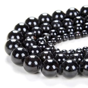 Shop Black Tourmaline Beads! Natural Black Tourmaline Gemstone Grade A Round 6MM 8MM 10MM 12MM Loose Beads (D69) | Natural genuine beads Black Tourmaline beads for beading and jewelry making.  #jewelry #beads #beadedjewelry #diyjewelry #jewelrymaking #beadstore #beading #affiliate #ad