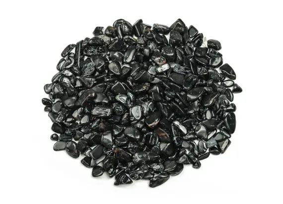 Black Tourmaline Chips – Gemstone Chips – Crystal Semi Tumbled Chips - Bulk Crystal - 7-15mm  - Cp1083