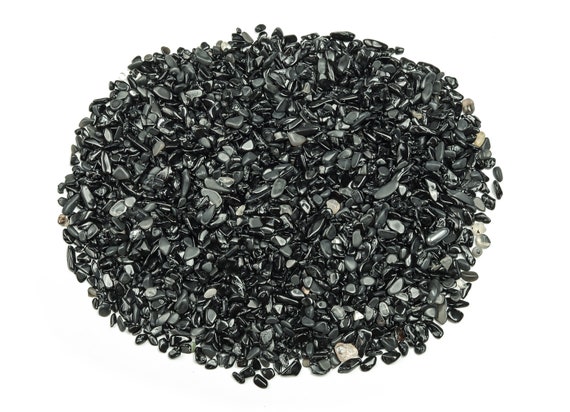 Black Tourmaline Chips – Gemstone Chips – Crystal Semi Tumbled Chips - Bulk Crystal - 2-6mm  - Cp1082