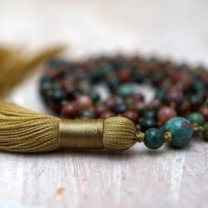 Shop Bloodstone Necklaces! Bloodstone Hand-Knotted Mala • Bloodstone Mala • Dainty Mala • Bloodstone Mala Necklace • Dainty Bloodstone Necklace • Yoga Beads 4mm • 2998 | Natural genuine Bloodstone necklaces. Buy crystal jewelry, handmade handcrafted artisan jewelry for women.  Unique handmade gift ideas. #jewelry #beadednecklaces #beadedjewelry #gift #shopping #handmadejewelry #fashion #style #product #necklaces #affiliate #ad