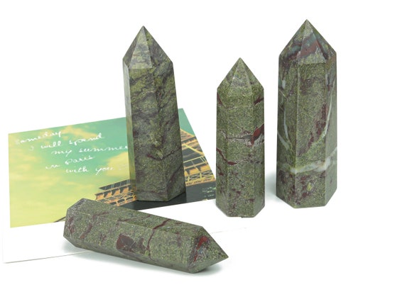 Dragon Bloodstone Obelisk Tower Stone – Obelisk Tower Point Crystals – Meditation Gemstone - Gifts - Tw1041