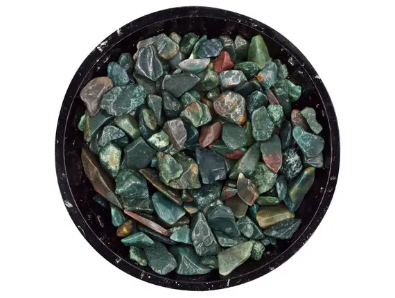 Bloodstone Tiny Crystal Chips - Size S1 | Mini Bloodstone Chip Stones | Roller Bottle Crystals | Gemstone Chips | Orgonite Supplies
