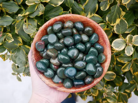 Bloodstone Tumbled Polished Stones - Stones For Courage Strength - Root Chakra - Healing Stones - Crystals For Decoration Home Work