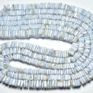 Shop Blue Lace Agate Bead Shapes! Natural Blue Lace Agate Heishi Beads 5mm to 8mm Smooth Heishi Beads Gemstone Beads Superb Blue Lace Agate Plain Beads 16 Inch Strand No5346 | Natural genuine other-shape Blue Lace Agate beads for beading and jewelry making.  #jewelry #beads #beadedjewelry #diyjewelry #jewelrymaking #beadstore #beading #affiliate #ad