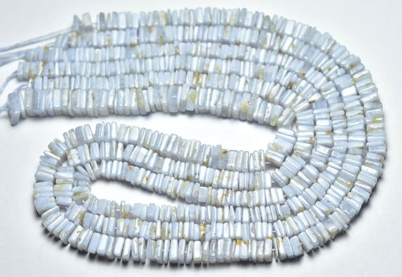 Natural Blue Lace Agate Heishi Beads 5mm To 8mm Smooth Heishi Beads Gemstone Beads Superb Blue Lace Agate Plain Beads 16 Inch Strand No5346