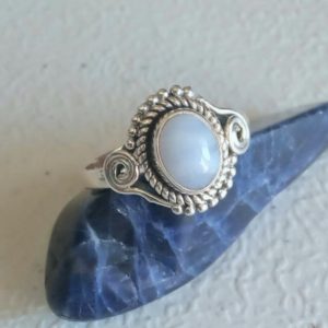 Shop Blue Lace Agate Rings! Attractive Sterling Silver BLUE LACE AGATE Ring, Silver Ring, Gift For Her, Unique Gift Ring, Designer Ring, Gemstone Ring, Handmade Ring | Natural genuine Blue Lace Agate rings, simple unique handcrafted gemstone rings. #rings #jewelry #shopping #gift #handmade #fashion #style #affiliate #ad