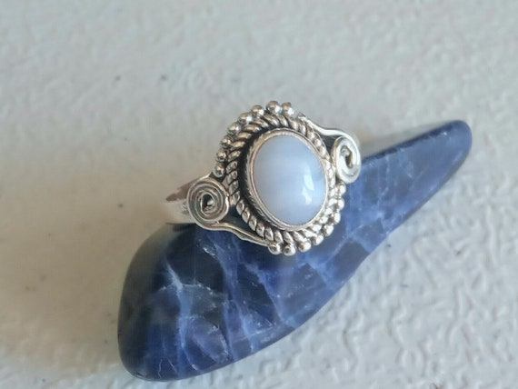 Attractive Sterling Silver Blue Lace Agate Ring, Silver Ring, Gift For Her, Unique Gift Ring, Designer Ring, Gemstone Ring, Handmade Ring