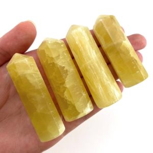 Shop Calcite Stones & Crystals! Lemon Calcite Point, yellow calcite tower, crystal point, lemon calcite crystal | Natural genuine stones & crystals in various shapes & sizes. Buy raw cut, tumbled, or polished gemstones for making jewelry or crystal healing energy vibration raising reiki stones. #crystals #gemstones #crystalhealing #crystalsandgemstones #energyhealing #affiliate #ad
