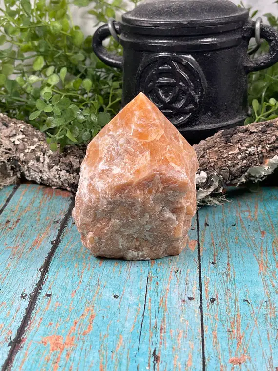 Orchid Calcite Top-polished Generator - Raw Crystal Point - Reiki Charged - Powerful Energy - Remove Past Trauma Due To Abuse - Creativity 6