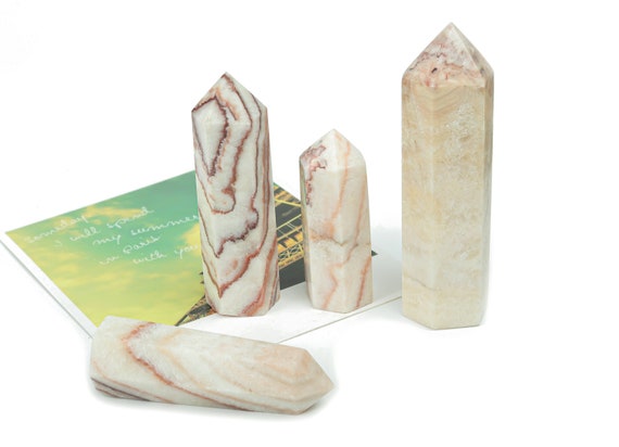 Red Banded Calcite Obelisk Tower Stone – Obelisk Tower Point Crystals – Meditation Gemstone - Gifts - Tw1070