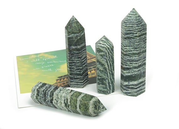 Zebra Calcite Obelisk Tower Stone – Obelisk Tower Point Crystals – Meditation Gemstone - Gifts - Tw1048