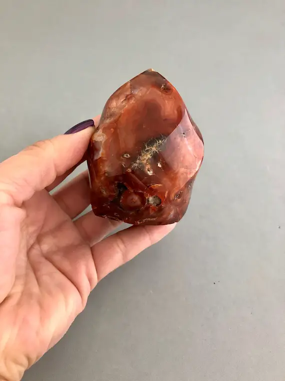 Carnelian Crystal Stone Flame Carving For Fire Magic, Transformation, Creativity, Motivation, Sacral Chakra, Crystal Metaphysical Flame