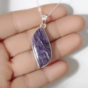 Shop Charoite Necklaces! Twilight Mist – Charoite Sterling Silver Necklace | Natural genuine Charoite necklaces. Buy crystal jewelry, handmade handcrafted artisan jewelry for women.  Unique handmade gift ideas. #jewelry #beadednecklaces #beadedjewelry #gift #shopping #handmadejewelry #fashion #style #product #necklaces #affiliate #ad