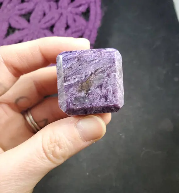 Charoite Polished Cube Russian Purple Charoite Crystal Stones Crystals Russia