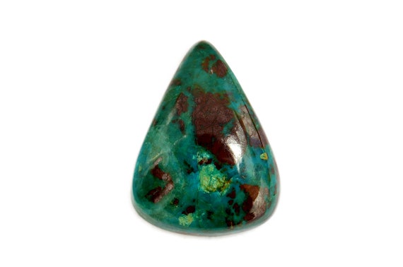 Chrysocolla Cabochon Stone (25mm X 19mm X 7mm) 23cts - Drop Cabochon - Green Chrysocolla