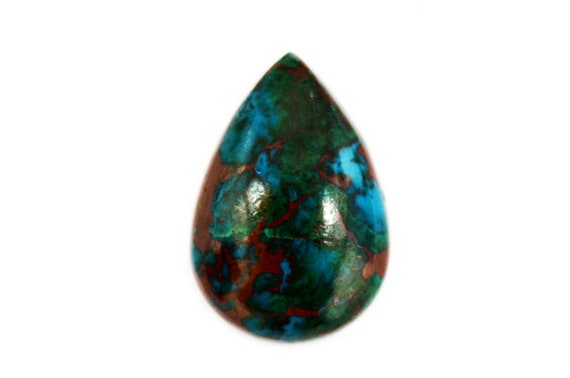 Chrysocolla Cabochon Stone (25mm X 17mm X 6mm) 20.5cts - Drop Cabochon - Chrysocolla Gemstone - Cabochon Gemstone - Green Blue Cab