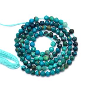 Shop Chrysocolla Faceted Beads! AAA+ Chrysocolla Gemstone 3mm-4mm Micro Faceted Beads | Natural Chrysocolla Semi Precious Gemstone Loose Faceted Beads | 13inch Strand | Natural genuine faceted Chrysocolla beads for beading and jewelry making.  #jewelry #beads #beadedjewelry #diyjewelry #jewelrymaking #beadstore #beading #affiliate #ad
