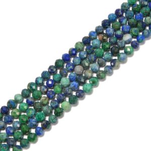 Shop Chrysocolla Faceted Beads! Chrysocolla Faceted Round Beads Size 4mm 15.5'' Strand | Natural genuine faceted Chrysocolla beads for beading and jewelry making.  #jewelry #beads #beadedjewelry #diyjewelry #jewelrymaking #beadstore #beading #affiliate #ad