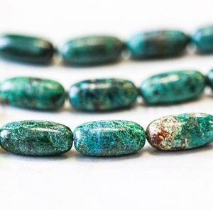 Shop Chrysocolla Beads! L/ Chrysocolla 10×22 Oval Rice Beads 16" Strand Natural Blue Green Chrysocolla gemstone beads For Crafts For Jewelry Making | Natural genuine beads Chrysocolla beads for beading and jewelry making.  #jewelry #beads #beadedjewelry #diyjewelry #jewelrymaking #beadstore #beading #affiliate #ad