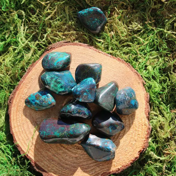 Chrysocolla With Galena Tumbled