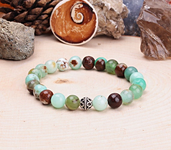 Chrysoprase Bracelet Gift For Women Or Men, 8mm Gemstone Bracelet, %100 Original And Real Natural Stone