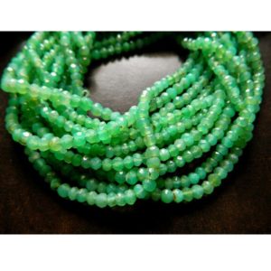 Chrysoprase Rondelle Beads, 3.5mm Chrysoprase Faceted Rondelle Beads, 13 Inch Strand | Natural genuine faceted Chrysoprase beads for beading and jewelry making.  #jewelry #beads #beadedjewelry #diyjewelry #jewelrymaking #beadstore #beading #affiliate #ad