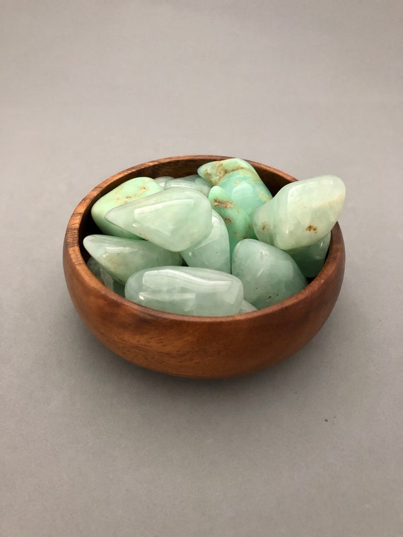 Chrysoprase Crystal Tumbled Stone For Heart Chakra, Peacefulness, Compassion, Self Love, Abundance, Independence, Prosperity, Love Crystal
