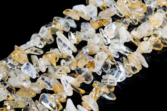 Genuine Natural Light Yellow Citrine Loose Beads Grade A Stick Pebble Chip Shape 12-24x3-5mm