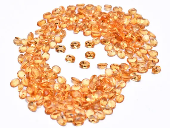 Aaa+ Citrine 3x4mm / 3x5mm Oval Cut Stone | Natural Honey Citrine Semiprecious Rare Gemstone Faceted Loose Oval Cut Stone Lot | Citrine Gems