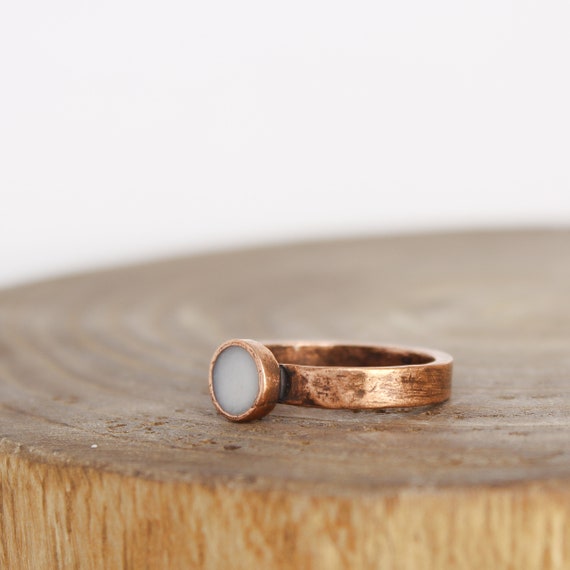 Copper Ring - Selenite Ring - Chakra Ring - Selenite Jewelry