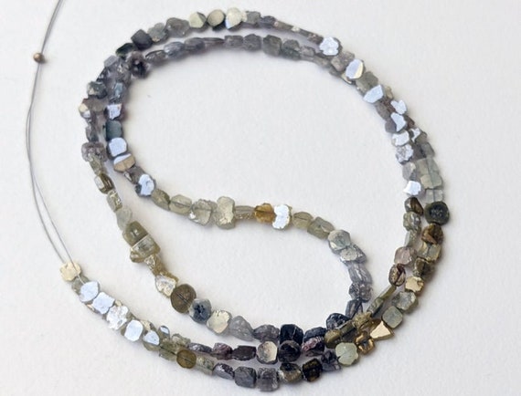 3-4mm Multi Diamond Beads, Multi Diamond Polished Slice Beads, Rough Diamond Tumbles, Diamond Necklace (8in To 16in Options) - Ppd677