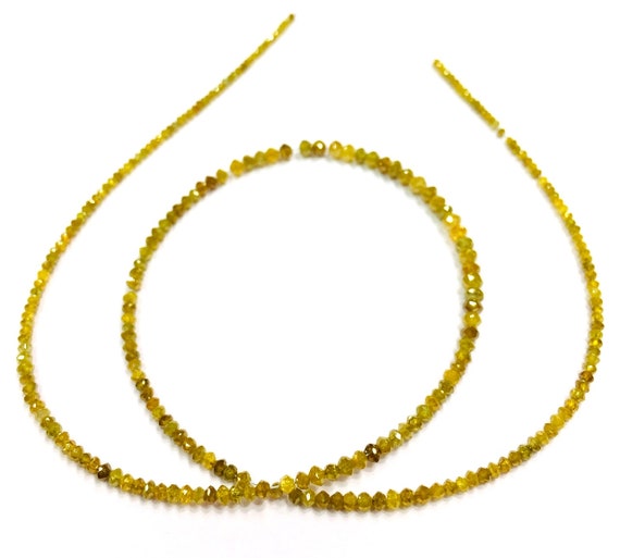 Aaa Quality~~yellow Diamond Beads 100% Natural Diamond Rondelle Beads Full Sparkling Diamond Beads Wholesale Yellow Diamond Beads Supplier