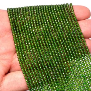 Shop Diopside Faceted Beads! AAA+ Chrome Diopside Gemstone 2mm-3mm Micro Faceted Beads | Natural Chrome Diopside Semi Precious Gemstone Rondelle Beads | 13inch Strand | Natural genuine faceted Diopside beads for beading and jewelry making.  #jewelry #beads #beadedjewelry #diyjewelry #jewelrymaking #beadstore #beading #affiliate #ad
