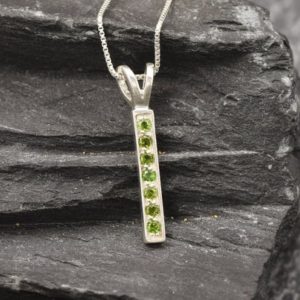 Shop Diopside Pendants! Green Bar Pendant, Chrome Diopside Necklace, Emerald Green Pendant, Layering Necklace, Line Pendant, Natural Diopside, Solid Silver Pendant | Natural genuine Diopside pendants. Buy crystal jewelry, handmade handcrafted artisan jewelry for women.  Unique handmade gift ideas. #jewelry #beadedpendants #beadedjewelry #gift #shopping #handmadejewelry #fashion #style #product #pendants #affiliate #ad