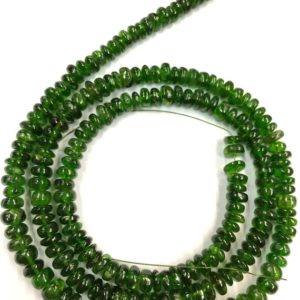 Shop Diopside Rondelle Beads! Wholesale Price–Amazing-Natural Chrome Diopside Beads Chrome Diopside Smooth Rondelle Beads Chrome Diopside Gemstone Beads 19" Full Strand | Natural genuine rondelle Diopside beads for beading and jewelry making.  #jewelry #beads #beadedjewelry #diyjewelry #jewelrymaking #beadstore #beading #affiliate #ad